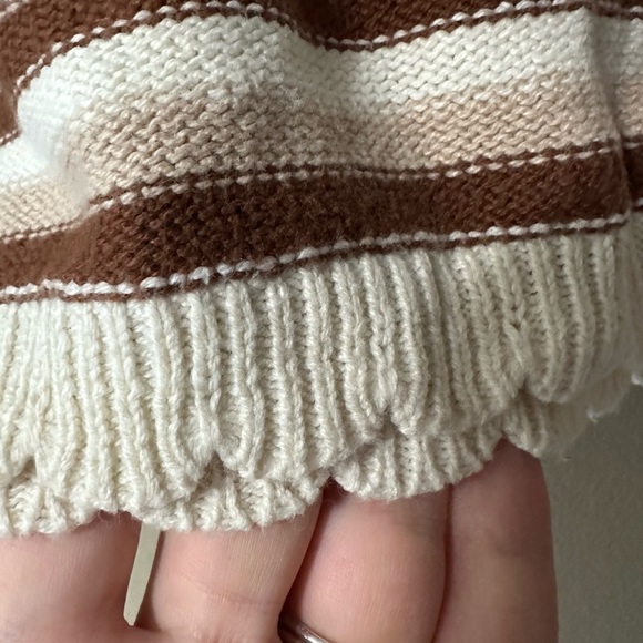 Major Label Group Cream and Brown Knit Crop Tank Top - Picture 4 of 4